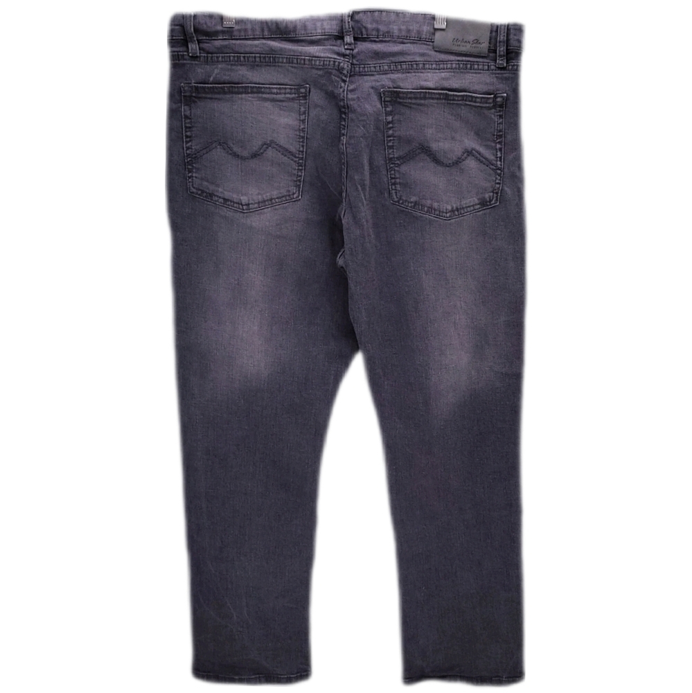 Urban Star Mens 39x30 Jeans Gray Wash Straight Leg Relaxed Fit Stretch Denim